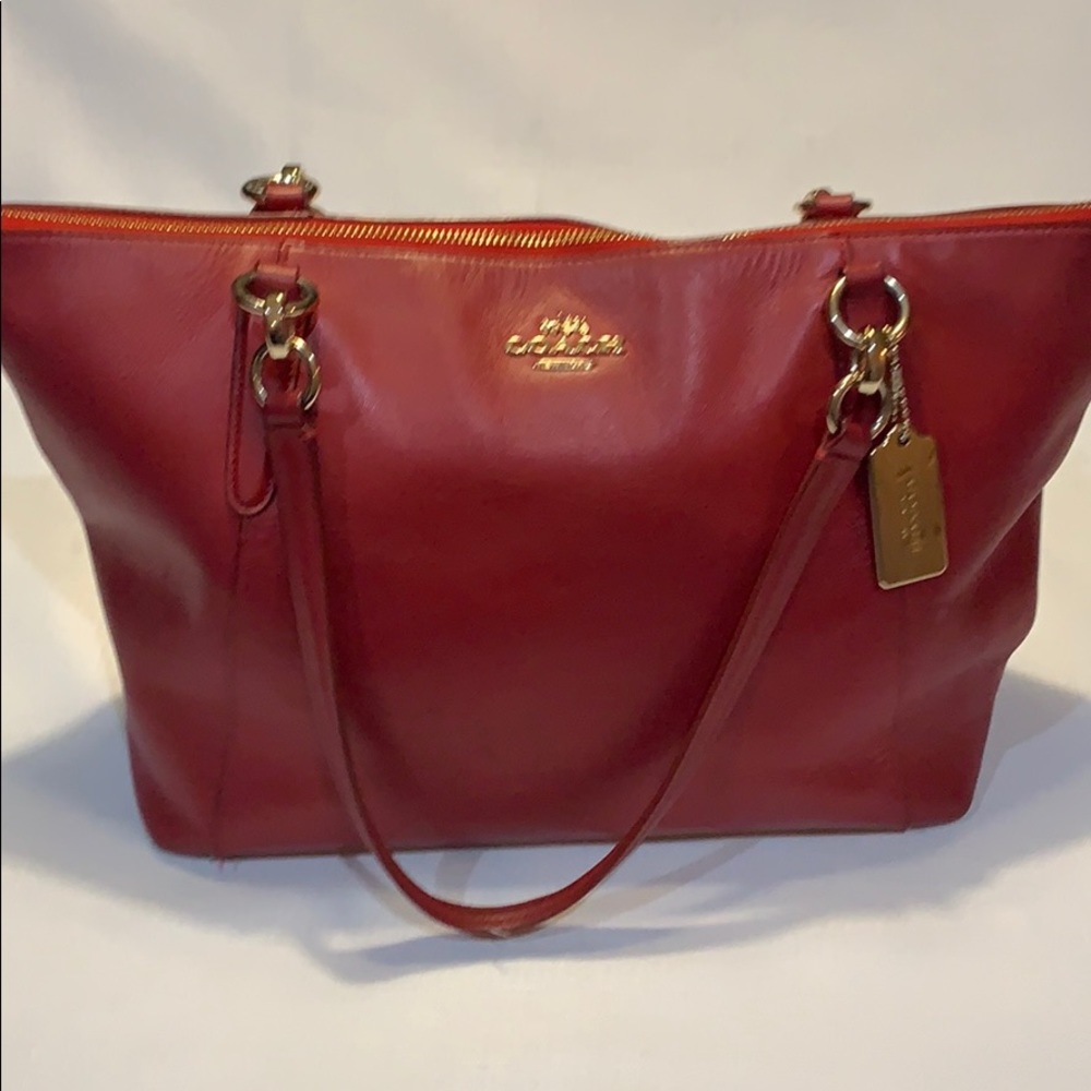 Red Coach handbag